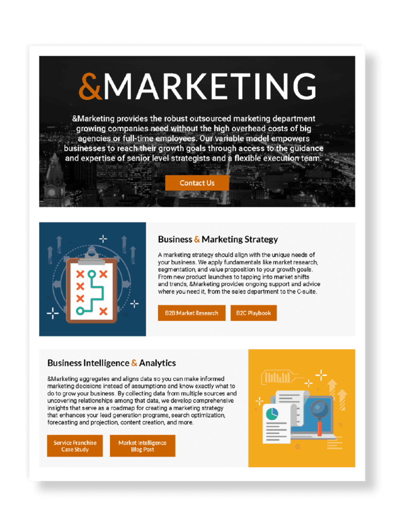 About &Marketing One-Pager