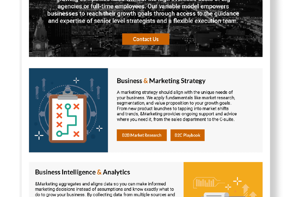 About &Marketing One-Pager