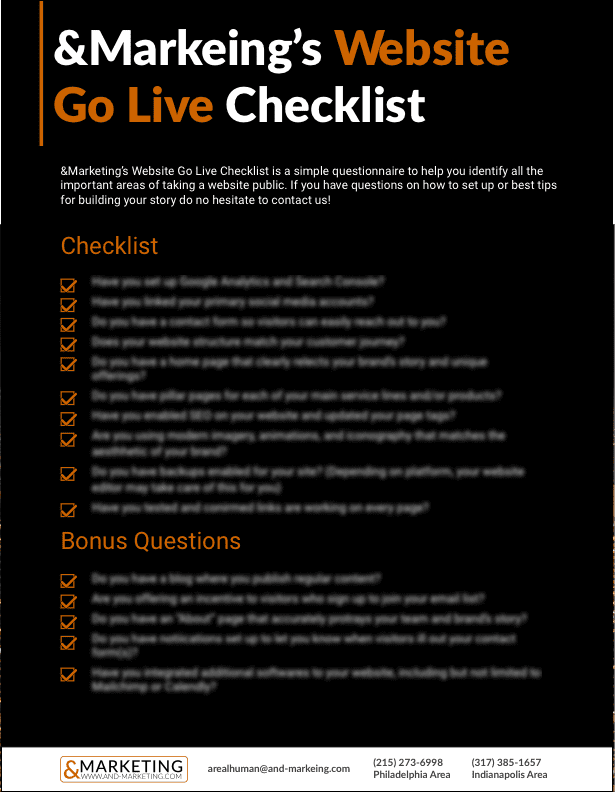 Free Download: &Marketing Website Go Live Checklist